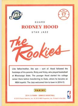 2014-15 Donruss - The Rookies #17 Rodney Hood Back
