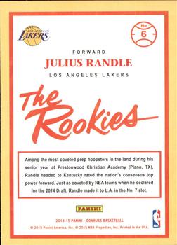 2014-15 Donruss - The Rookies #6 Julius Randle Back