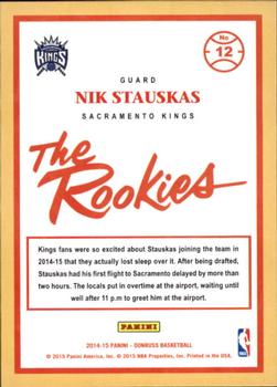 2014-15 Donruss - The Rookies #12 Nik Stauskas Back