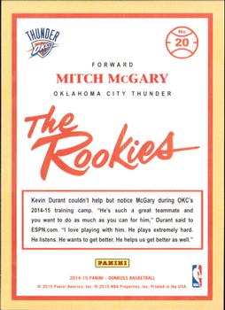 2014-15 Donruss - The Rookies #20 Mitch McGary Back