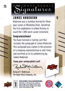 2010-11 Upper Deck Ultimate Collection #75 James Anderson  Back