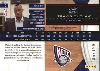2010-11 Panini Limited #7 Travis Outlaw  Back