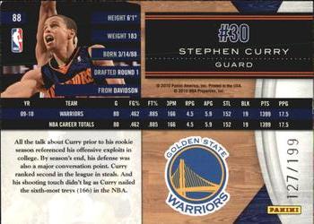 2010-11 Panini Limited #88 Stephen Curry  Back