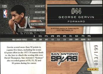 2010-11 Panini Limited #123 George Gervin  Back