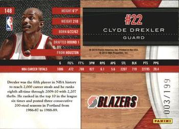 2010-11 Panini Limited #148 Clyde Drexler  Back