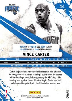 2010-11 Panini Rookies & Stars #44 Vince Carter  Back