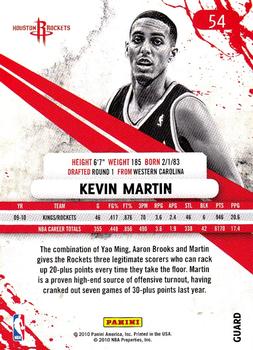 2010-11 Panini Rookies & Stars #54 Kevin Martin  Back