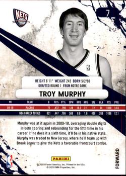 2010-11 Panini Rookies & Stars #7 Troy Murphy  Back