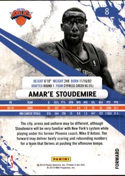 2010-11 Panini Rookies & Stars #8 Amare Stoudemire  Back