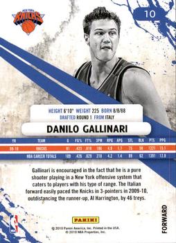 2010-11 Panini Rookies & Stars #10 Danilo Gallinari  Back