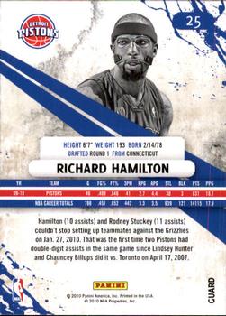 2010-11 Panini Rookies & Stars #25 Richard Hamilton  Back