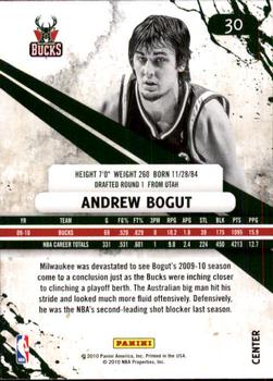2010-11 Panini Rookies & Stars #30 Andrew Bogut  Back