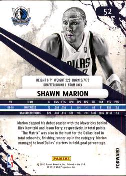 2010-11 Panini Rookies & Stars #52 Shawn Marion  Back