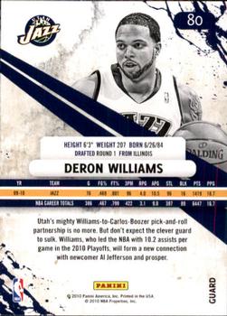 2010-11 Panini Rookies & Stars #80 Deron Williams  Back