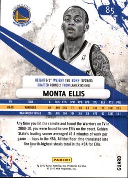 2010-11 Panini Rookies & Stars #85 Monta Ellis  Back
