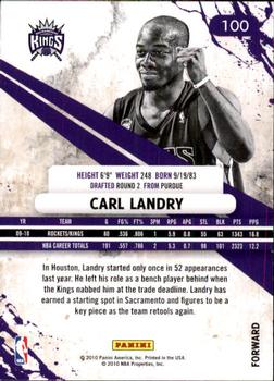 2010-11 Panini Rookies & Stars #100 Carl Landry  Back