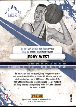 2010-11 Panini Rookies & Stars #115 Jerry West  Back