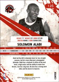 2010-11 Panini Rookies & Stars #126 Solomon Alabi  Back