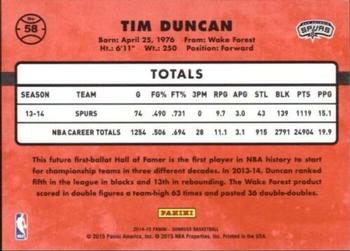 2014-15 Donruss - Press Proofs Blue #58 Tim Duncan Back