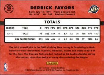 2014-15 Donruss - Press Proofs Silver #30 Derrick Favors Back