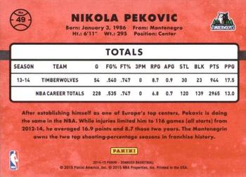 2014-15 Donruss - Swirlorama #49 Nikola Pekovic Back