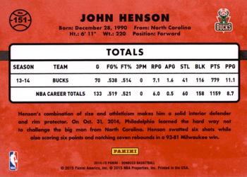 2014-15 Donruss - Swirlorama #151 John Henson Back