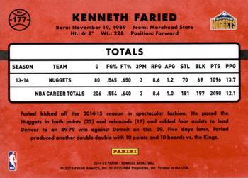 2014-15 Donruss - Swirlorama #177 Kenneth Faried Back