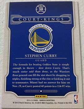 2014-15 Donruss - Court Kings Press Proofs Blue #38 Stephen Curry Back
