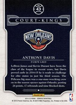 2014-15 Donruss - Court Kings Press Proofs Blue #43 Anthony Davis Back