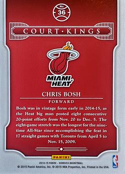2014-15 Donruss - Court Kings Stat Line Career #36 Chris Bosh Back