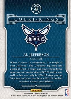 2014-15 Donruss - Court Kings Stat Line Season #32 Al Jefferson Back