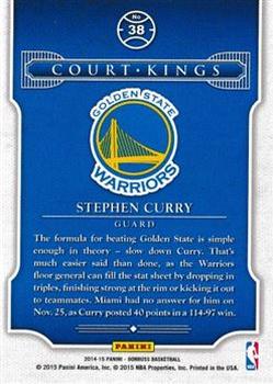 2014-15 Donruss - Court Kings Stat Line Season #38 Stephen Curry Back