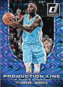 2014-15 Donruss - Production Line Assists Swirlorama #4 Ty Lawson Front