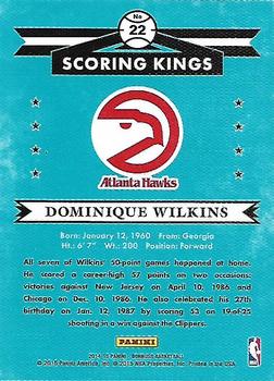 2014-15 Donruss - Scoring Kings Press Proofs Blue #22 Dominique Wilkins Back
