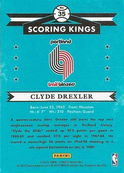 2014-15 Donruss - Scoring Kings Press Proofs Blue #35 Clyde Drexler Back