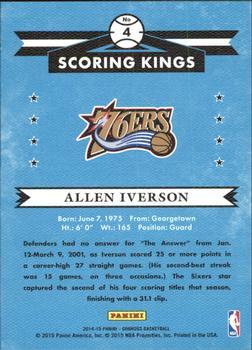 2014-15 Donruss - Scoring Kings Press Proofs Gold #4 Allen Iverson Back