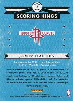 2014-15 Donruss - Scoring Kings Press Proofs Gold #7 James Harden Back