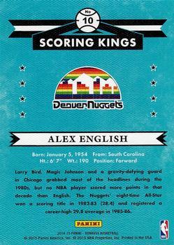 2014-15 Donruss - Scoring Kings Press Proofs Gold #10 Alex English Back