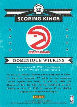 2014-15 Donruss - Scoring Kings Press Proofs Gold #22 Dominique Wilkins Back