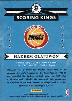 2014-15 Donruss - Scoring Kings Press Proofs Gold #26 Hakeem Olajuwon Back