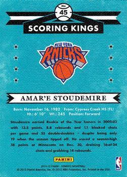 2014-15 Donruss - Scoring Kings Press Proofs Gold #45 Amar'e Stoudemire Back
