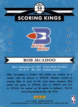 2014-15 Donruss - Scoring Kings Press Proofs Purple #14 Bob McAdoo Back