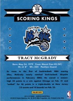 2014-15 Donruss - Scoring Kings Press Proofs Purple #19 Tracy McGrady Back