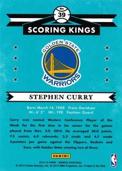 2014-15 Donruss - Scoring Kings Press Proofs Purple #39 Stephen Curry Back