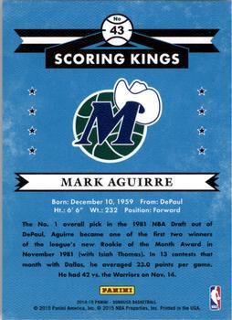 2014-15 Donruss - Scoring Kings Press Proofs Purple #43 Mark Aguirre Back