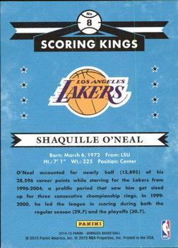 2014-15 Donruss - Scoring Kings Press Proofs Silver #8 Shaquille O'Neal Back