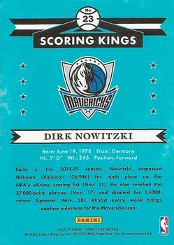 2014-15 Donruss - Scoring Kings Stat Line Season #23 Dirk Nowitzki Back