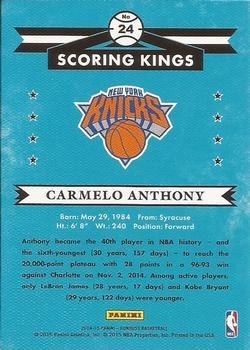 2014-15 Donruss - Scoring Kings Stat Line Season #24 Carmelo Anthony Back