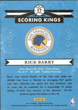 2014-15 Donruss - Scoring Kings Stat Line Years #17 Rick Barry Back