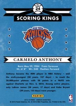 2014-15 Donruss - Scoring Kings Stat Line Years #24 Carmelo Anthony Back